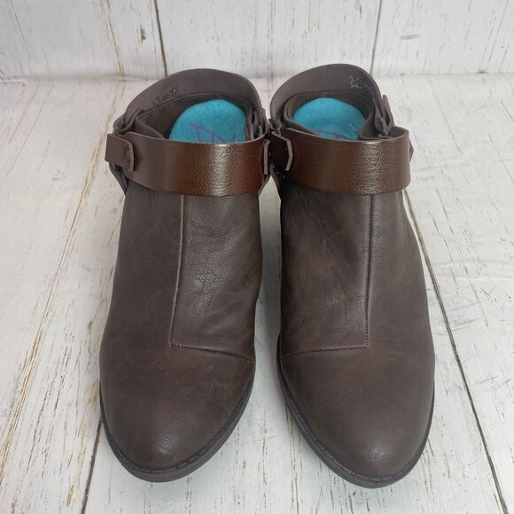 Blowfish Womens Western Style Ankle Boots Size 8 Brown Belted Slip-On Mules - Picture 6 of 10